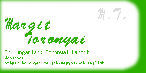 margit toronyai business card